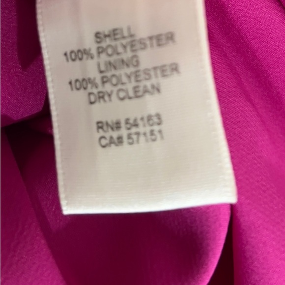 Eliza J dress sz 4 Fuchsia pink Long Sleeve bow tie neckline knee length - Picture 6 of 6